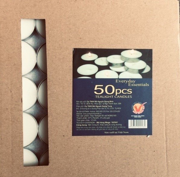 Hộp nến không khói Tealight 50 viên