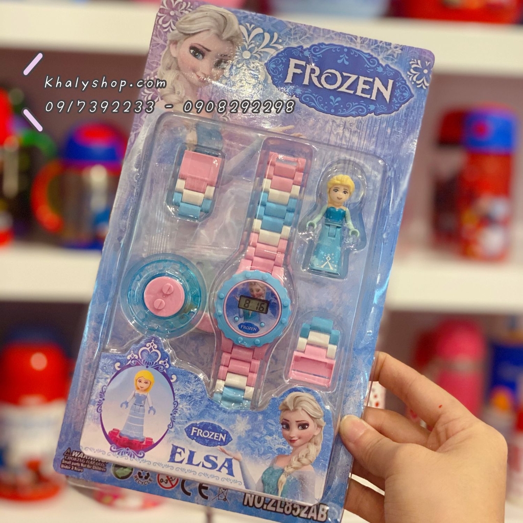 Đồng hồ đeo tay trẻ em nhấn nút xem giờ hình công chúa Elsa ...