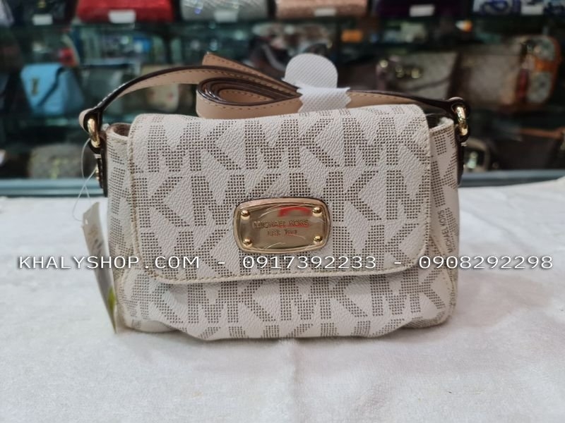 Michael Kors Carmen Large Logo and Leather Belted Satchel  Kelly Hàng Mỹ