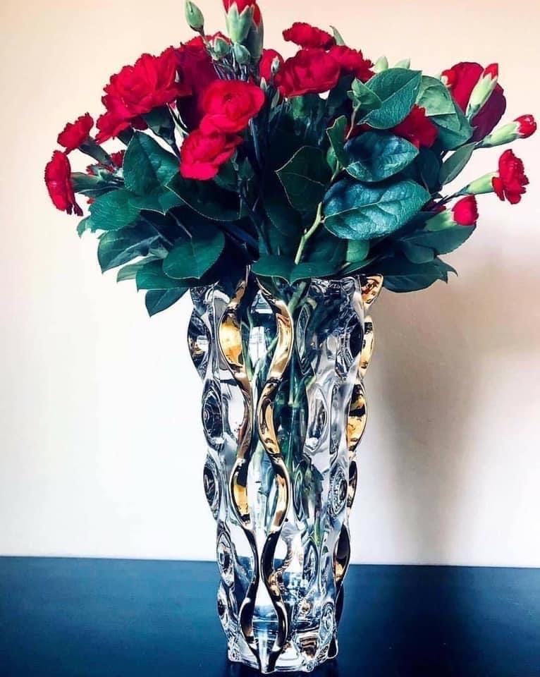 ♥️ lọ hoa Pha lê Bohemia Samba Amber 30,5cm Hàng xách tay Thủy Nguyên