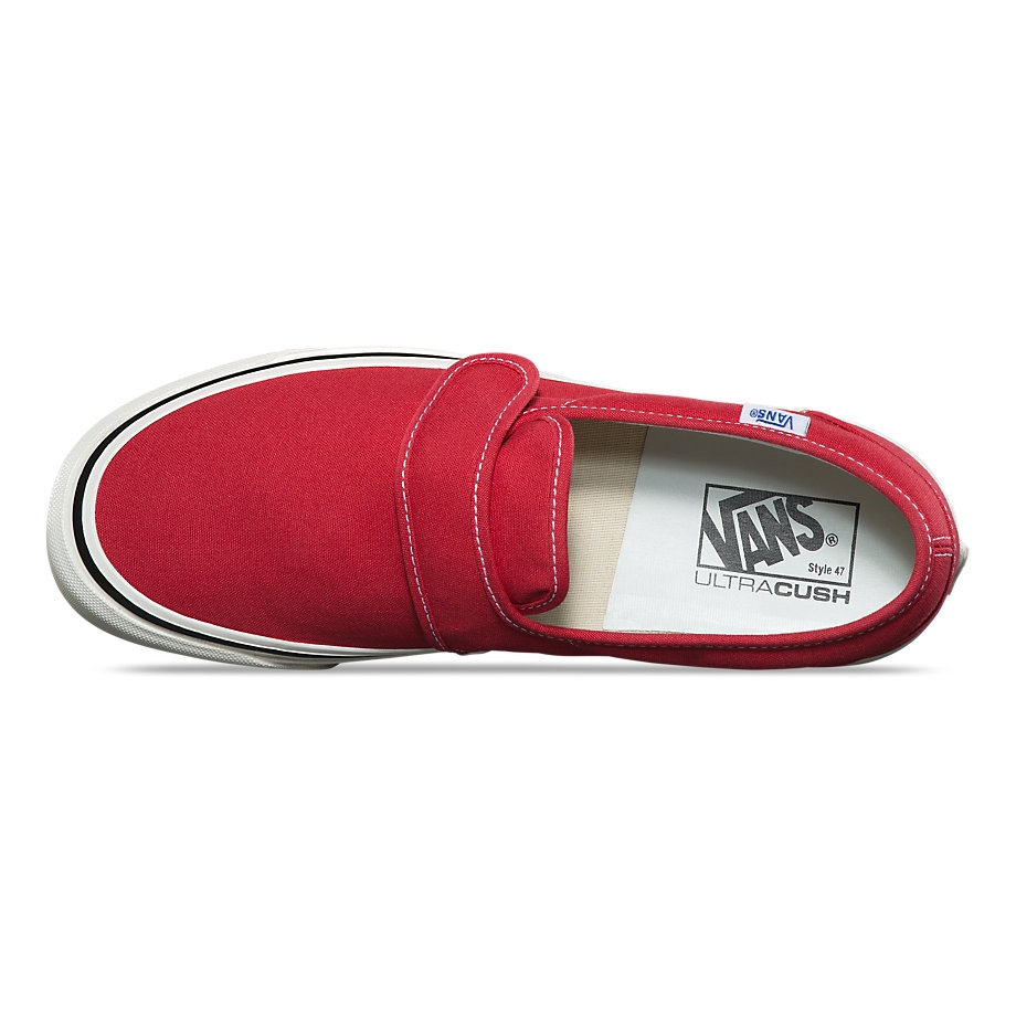 vans slip on 47 v dx red