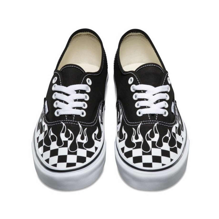 vans authentic checkerboard flame