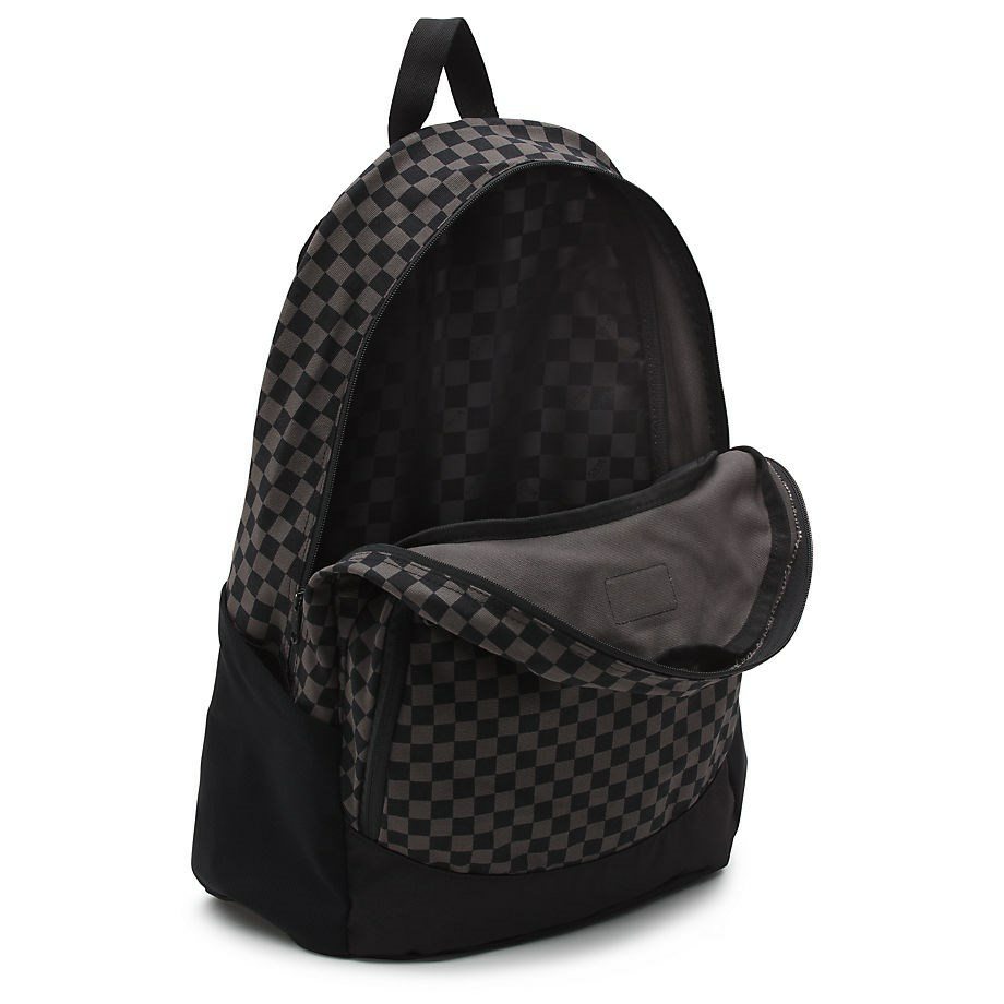 vans checkerboard van doren backpack whiteblack