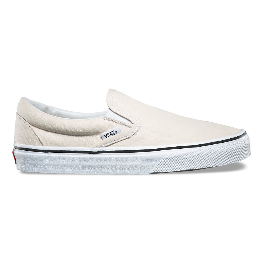 vans slip on birch true white