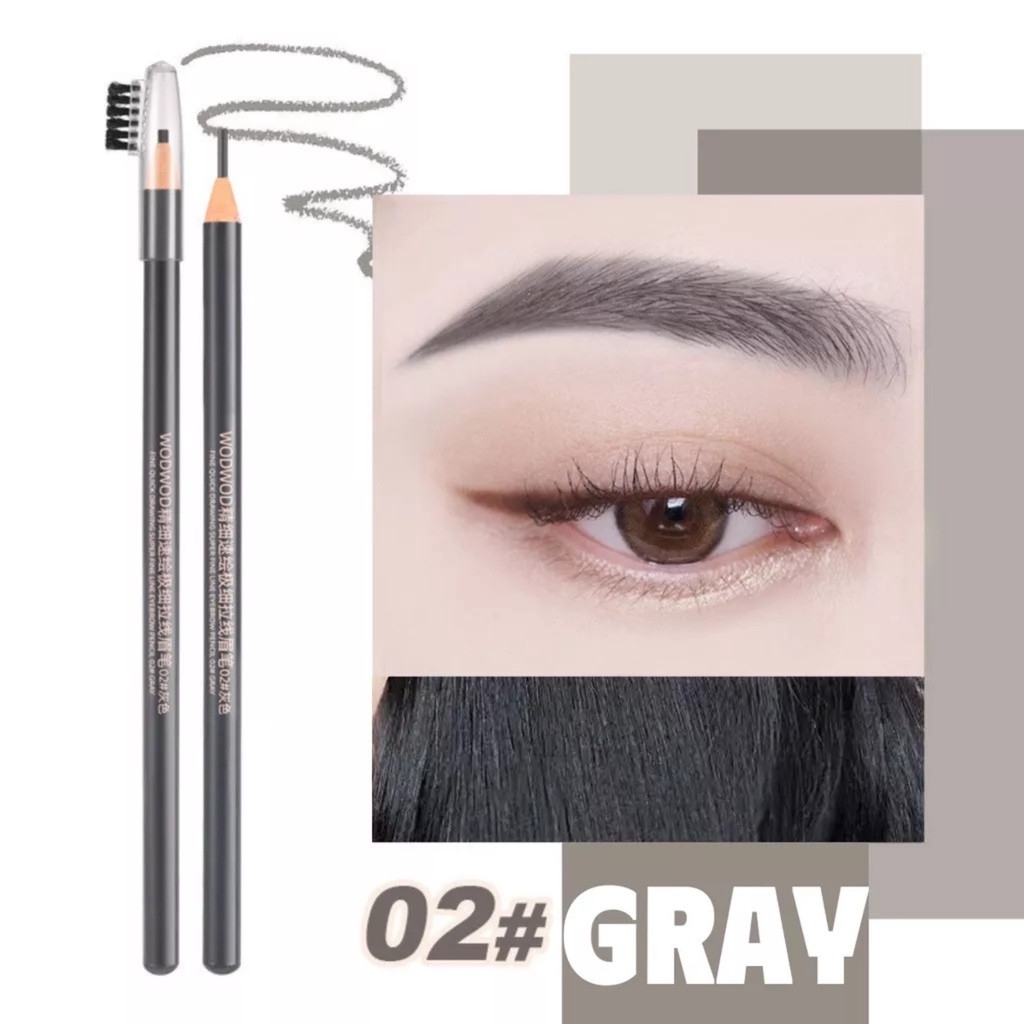 Chì Xé Kẻ Mày Hai Đầu Chống Nước Lâu Trôi WODWOD Phẩy Sợi Siêu Mảnh 2mm 
