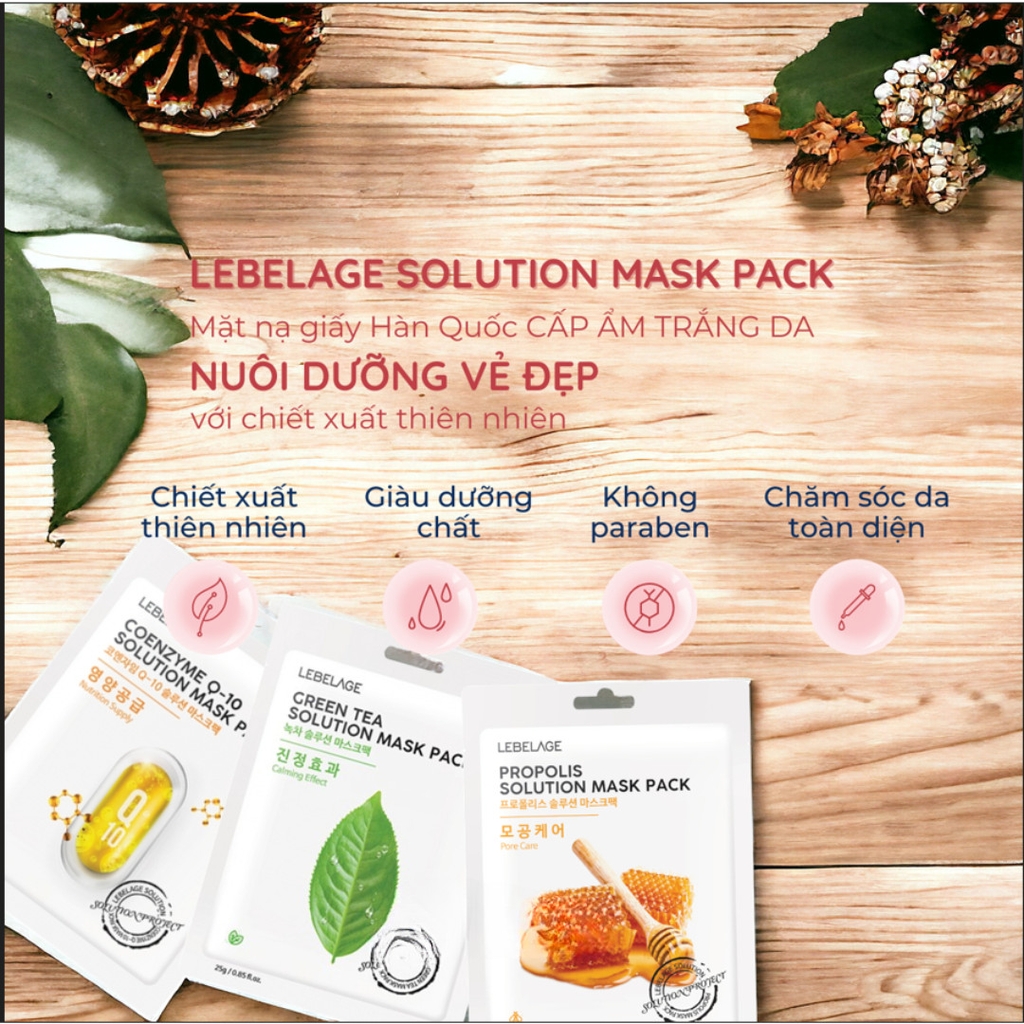 Mặt Nạ Giấy Dưỡng Trắng Da, Cấp Ẩm, HA Lebelage 25g