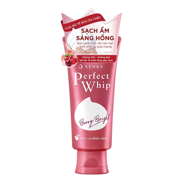 Sữa Rửa Mặt Làm Sạch Sâu, Sáng Hồng Senka Perfect Whip Berry Bright 100g