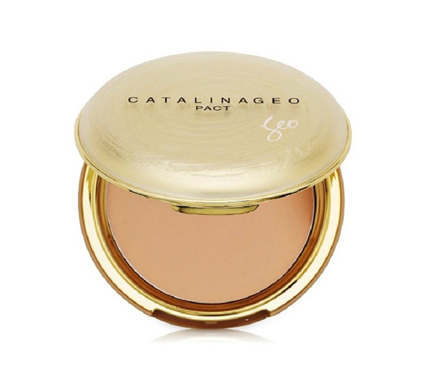 Phấn phủ trang điểm siêu mịn Geo Lamy Catalina Golden Pact Hàn Quốc 22g