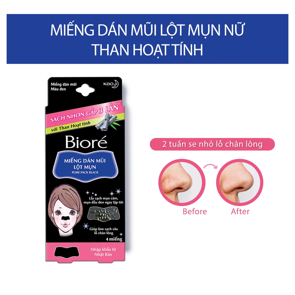 Miếng Dán Mũi Lột Mụn Bioré Pore Pack (4 Miếng)