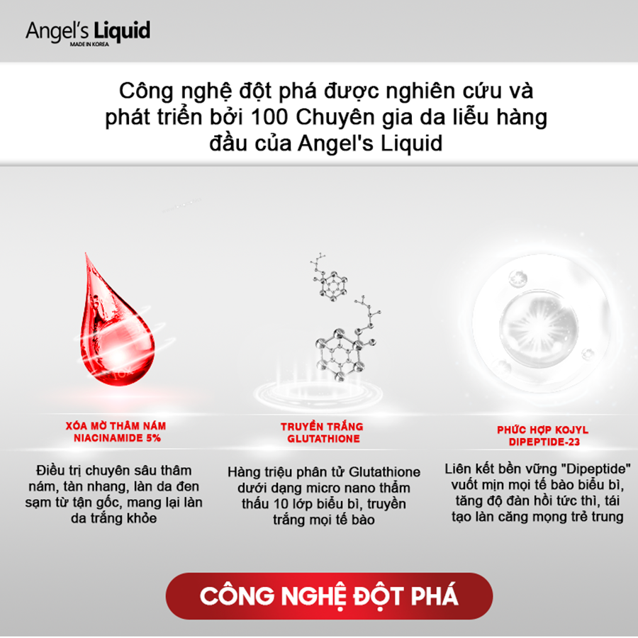 Kem Dưỡng Đặc Trị Nám Truyền Trắng Angel's Liquid Glutathione + Niacinamide 7Day Whitening Program 700 V-Cream 50ml