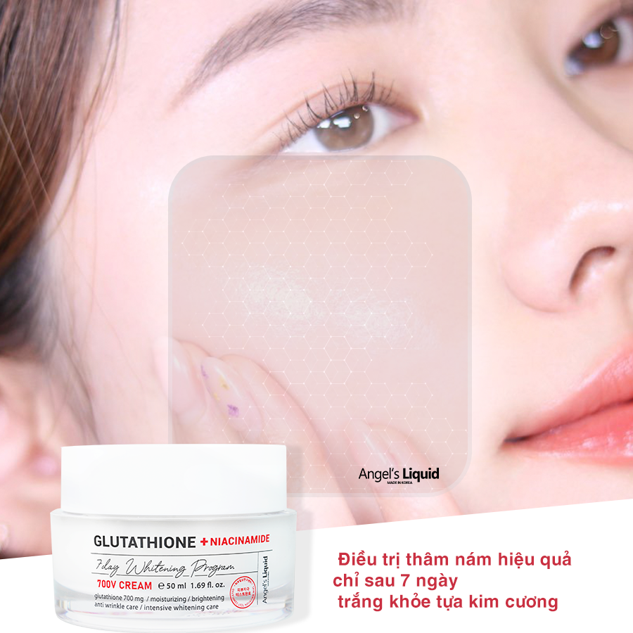 Kem Dưỡng Đặc Trị Nám Truyền Trắng Angel's Liquid Glutathione + Niacinamide 7Day Whitening Program 700 V-Cream 50ml