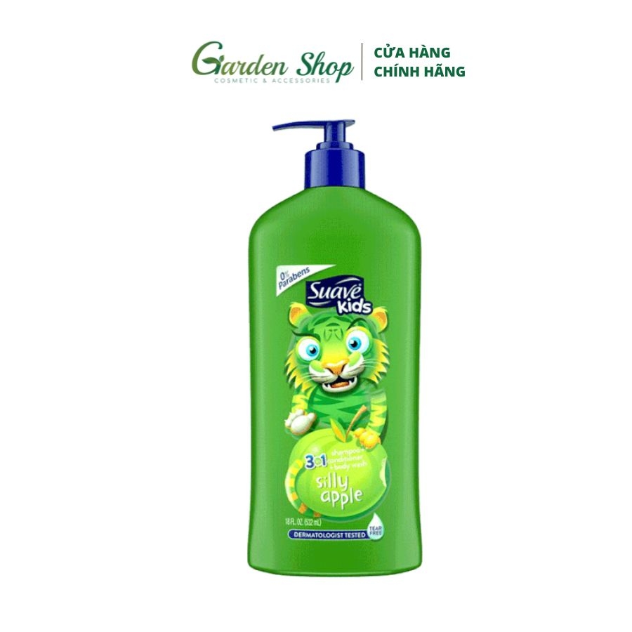 Sữa Tắm Gội Xả Suave Kids 3 in 1 Mẫu Mới Chai Có Vòi 532ml