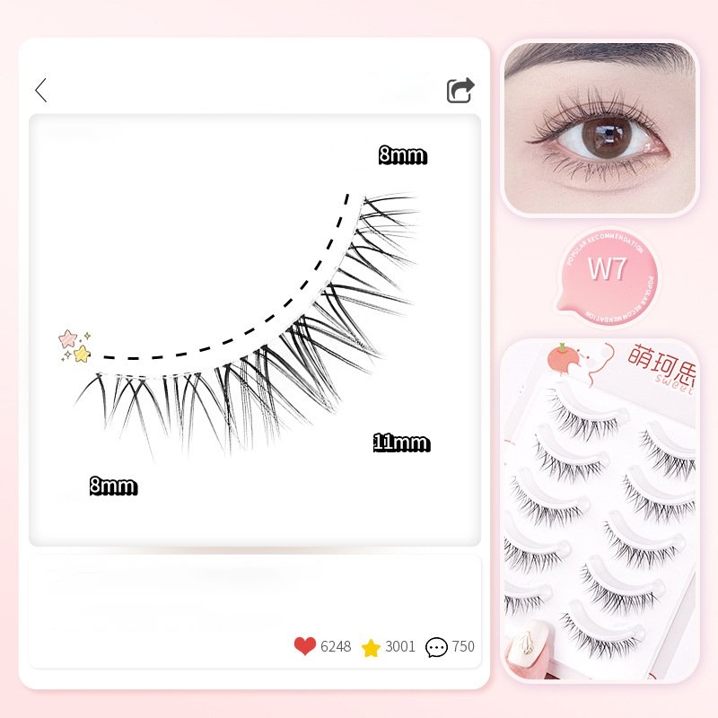 Mi Giả Tự Nhiên Mềm Nhẹ MKS Sweet 5 Cặp