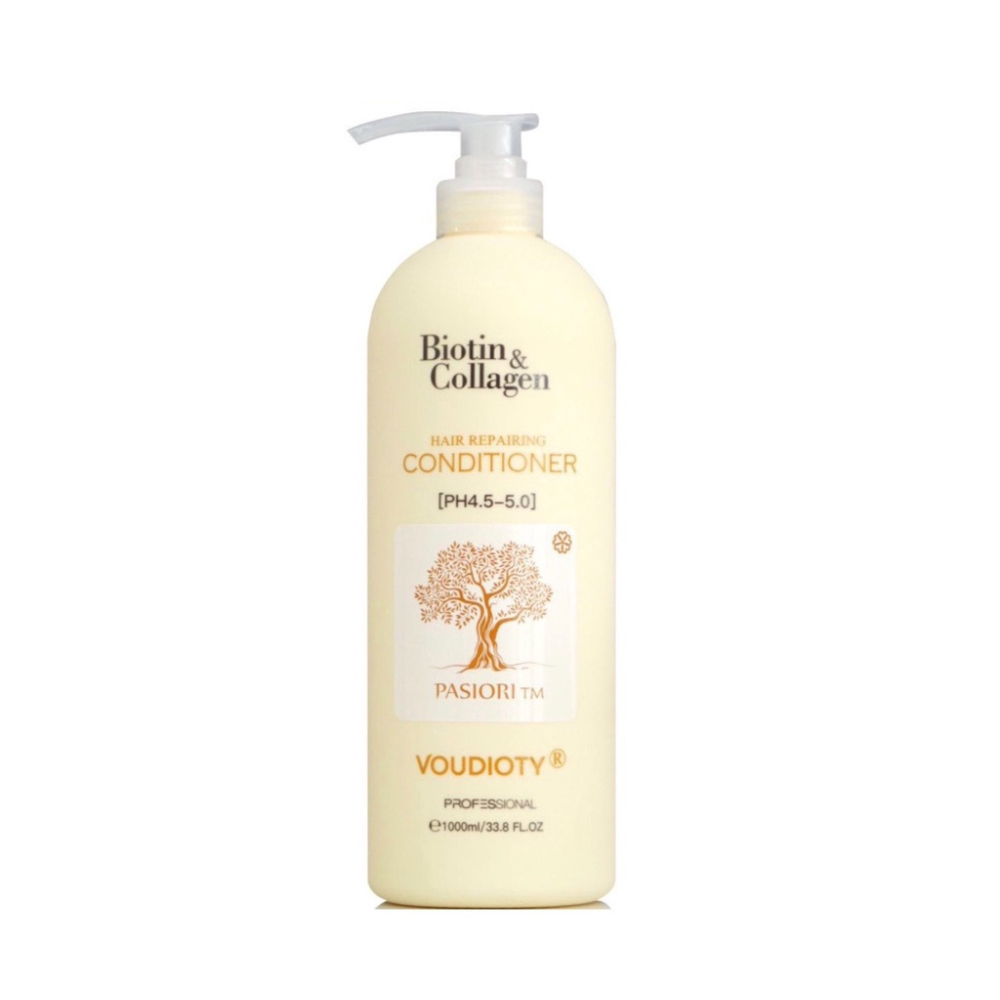 Bộ Gội Xả Biotin & Collagen Voudioty Professional - Màu Vàng Siêu Mượt 1000ml