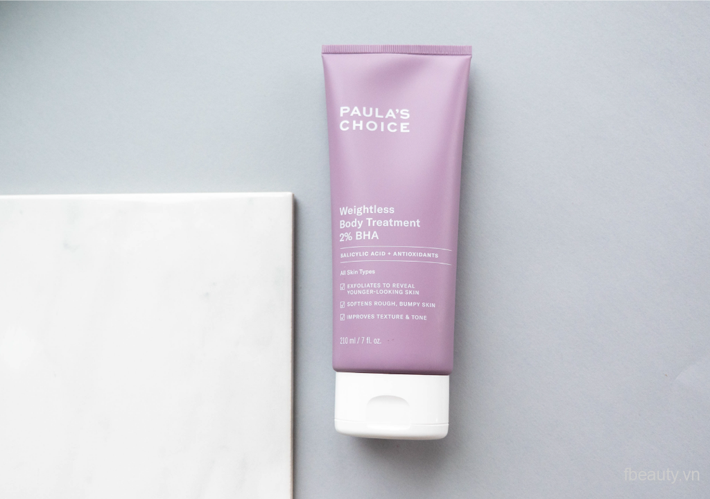 Kem Dưỡng Thể Tẩy Tế Bào Chết Đặc Trị Viêm Lỗ Chân Lông, Mẫn Đỏ Paula's Choice Weightless Body Treatment 2% BHA 210ml