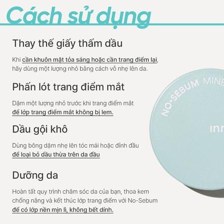 Phấn Nén Kiềm Dầu Innisfree No Sebum Mineral Pact 8.5g