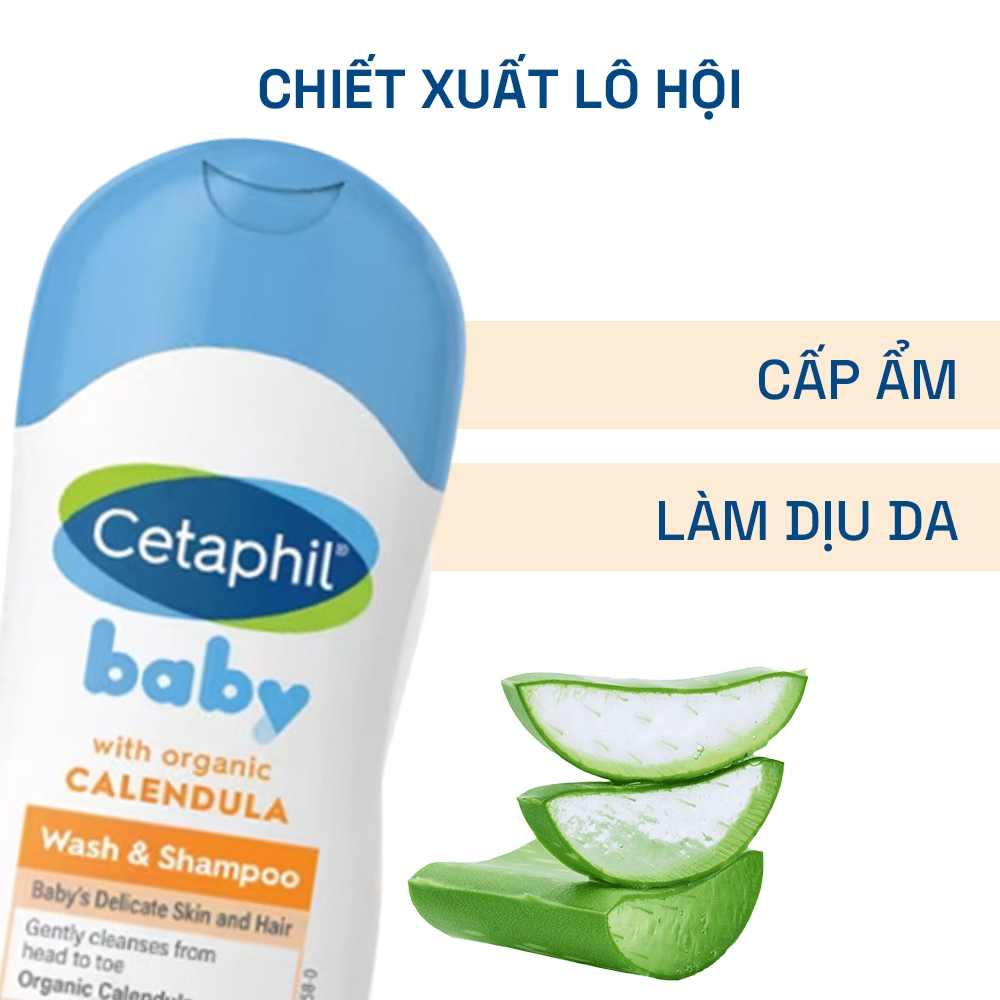 Sữa Tắm Gội Cetaphil Baby Wash & Shampoo With Organic Calendula 50ml