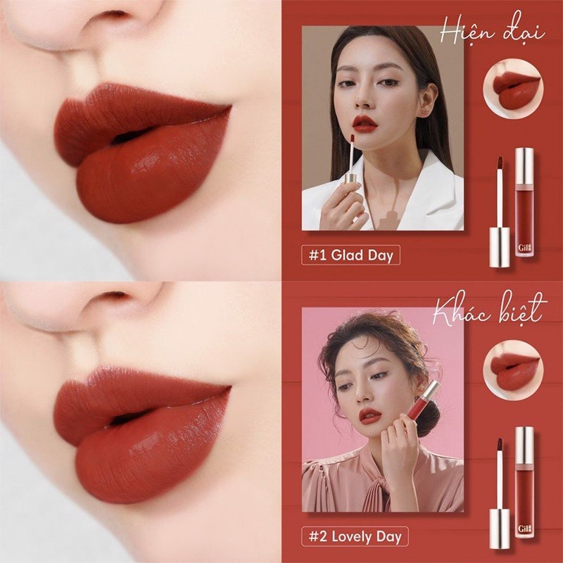 Son Kem Siêu Lì, Lâu Trôi, Mịn Mượt Nhẹ Môi Gilaa Long Wear Lip Cream 5g