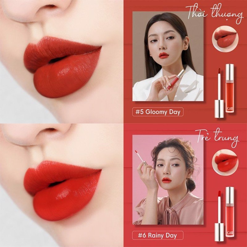 Son Kem Siêu Lì, Lâu Trôi, Mịn Mượt Nhẹ Môi Gilaa Long Wear Lip Cream 5g