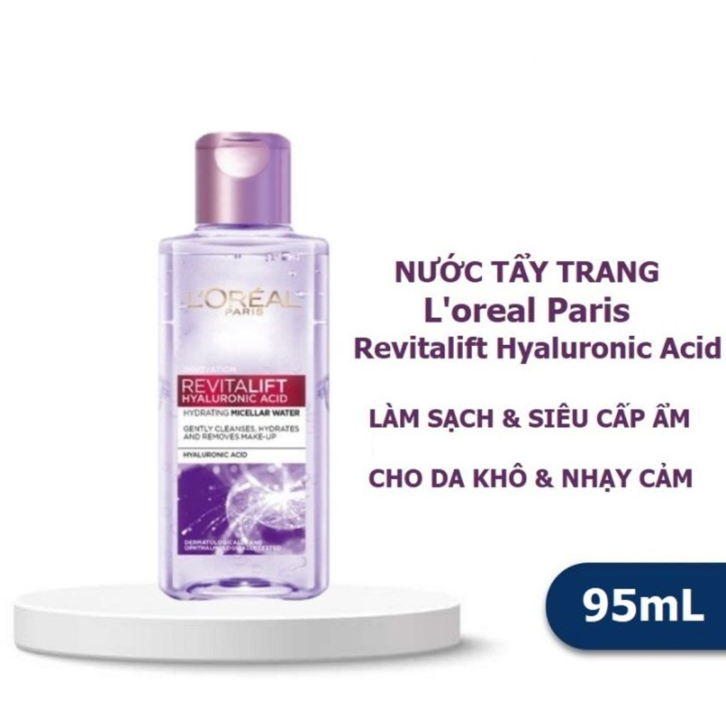 (Minisize) Nước Tẩy Trang Cấp Ẩm Loreal Revitalift Hyaluronic Acid Hydrating Micellar Water 95ml