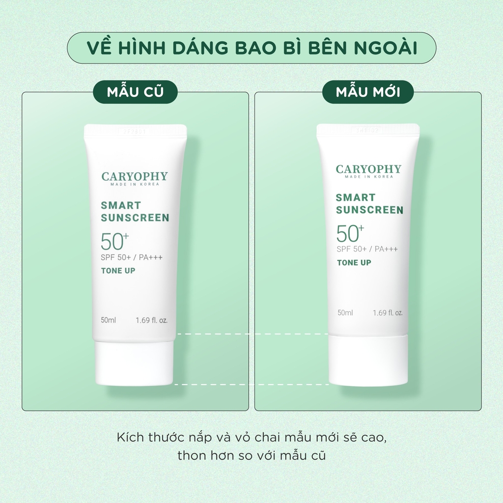 Kem Chống Nắng Nâng Tone Caryophy Smart Sunscreen SPF50+ PA+++