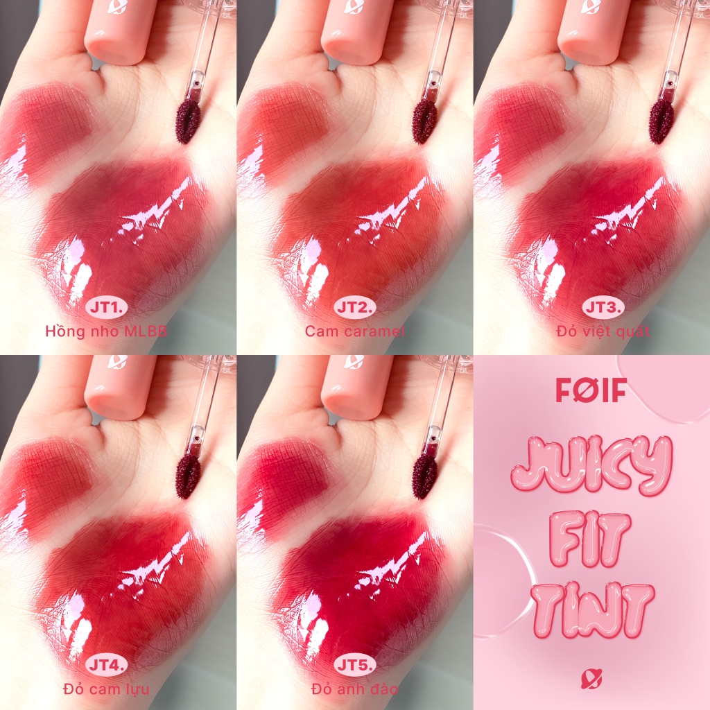 Son Tint Bóng Thuần Chay, Ẩm Mọng, Bền Màu FOIF Juicy Fit Tint 3g