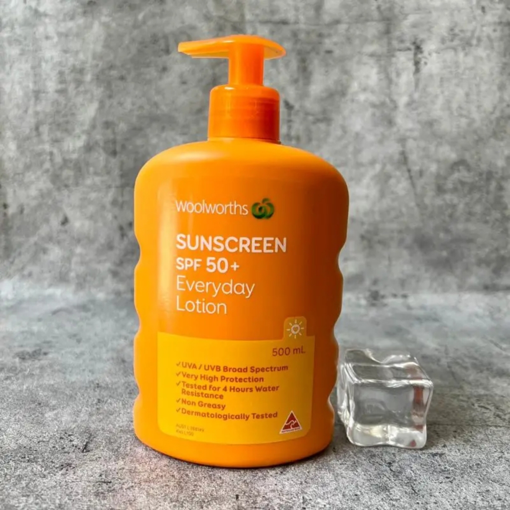 Kem Chống Nắng Phổ Rộng Bảo Vệ Da Của Úc Woolworths Sunscreen SPF 50+ Everyday Lotion 500mL/1000L