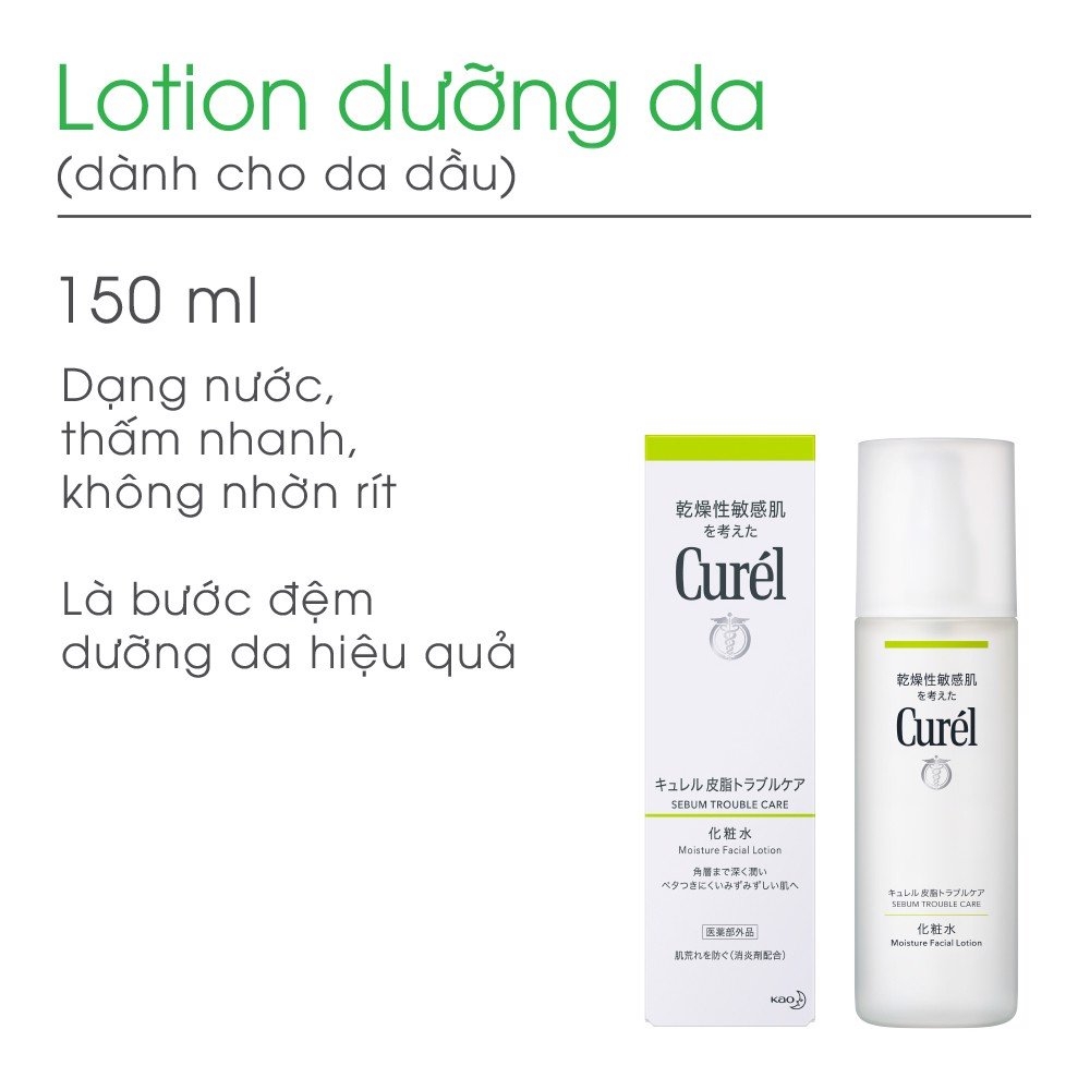 Nước Hoa Hồng Kiềm Soát Dầu Curél Sebum Trouble Care Moisture Facial Lotion 150ml