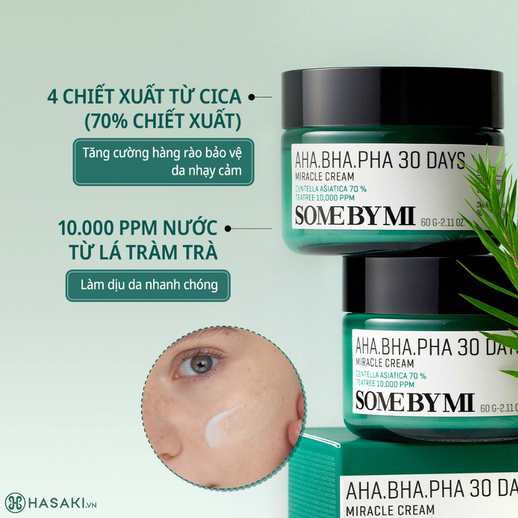 Kem Dưỡng Giảm Mụn Some By Mi AHA-BHA-PHA 30 Days Miracle Cream 60g