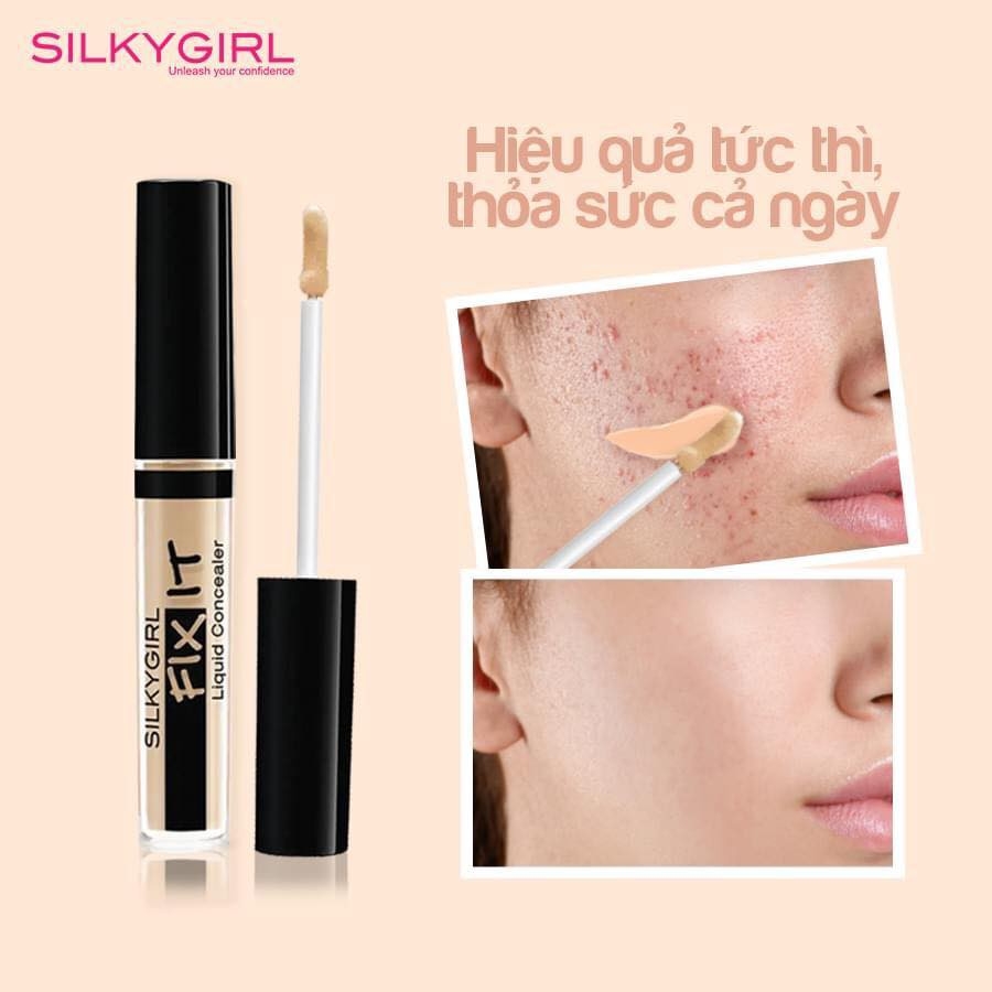 Kem Che Khuyết Điểm Che Phủ Mịn Mượt Silkygirl Fix It Liquid Concealer 2ml
