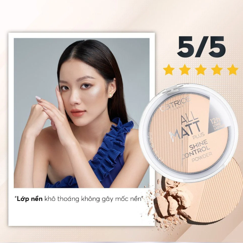 Phấn Phủ Dạng Nén Kiềm Dầu Catrice All Matt Plus Shine Control Powder 010 10g