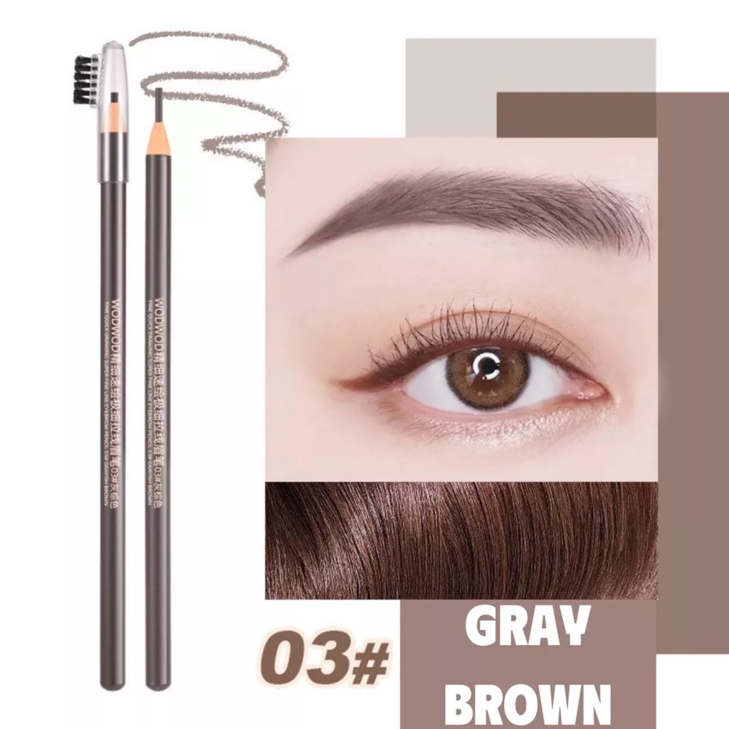 Chì Xé Kẻ Mày Hai Đầu Chống Nước Lâu Trôi WODWOD Phẩy Sợi Siêu Mảnh 2mm 