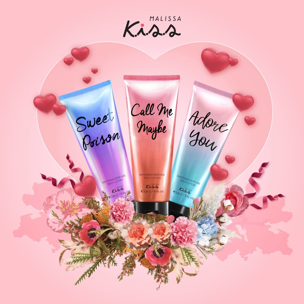 Sữa Dưỡng Trắng Da Toàn Thân Hương Nước Hoa Malissa Kiss Whitening Perfume Body Lotion 226g