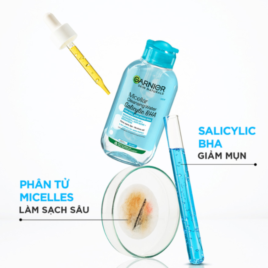 (Minisize) Nước Tẩy Trang Cho Da Dầu Mụn Garnier Salicylic BHA 125ml