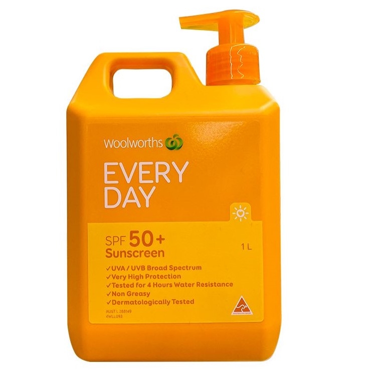 Kem Chống Nắng Phổ Rộng Bảo Vệ Da Của Úc Woolworths Sunscreen SPF 50+ Everyday Lotion 500mL/1000L