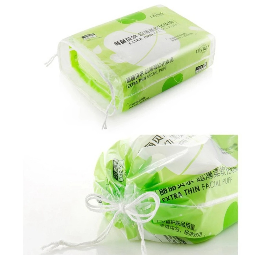Bông Tẩy Trang LilyBell Extra Thin Facial Puff 240m (Xanh lá)