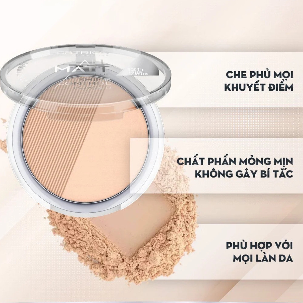 Phấn Phủ Dạng Nén Kiềm Dầu Catrice All Matt Plus Shine Control Powder 010 10g