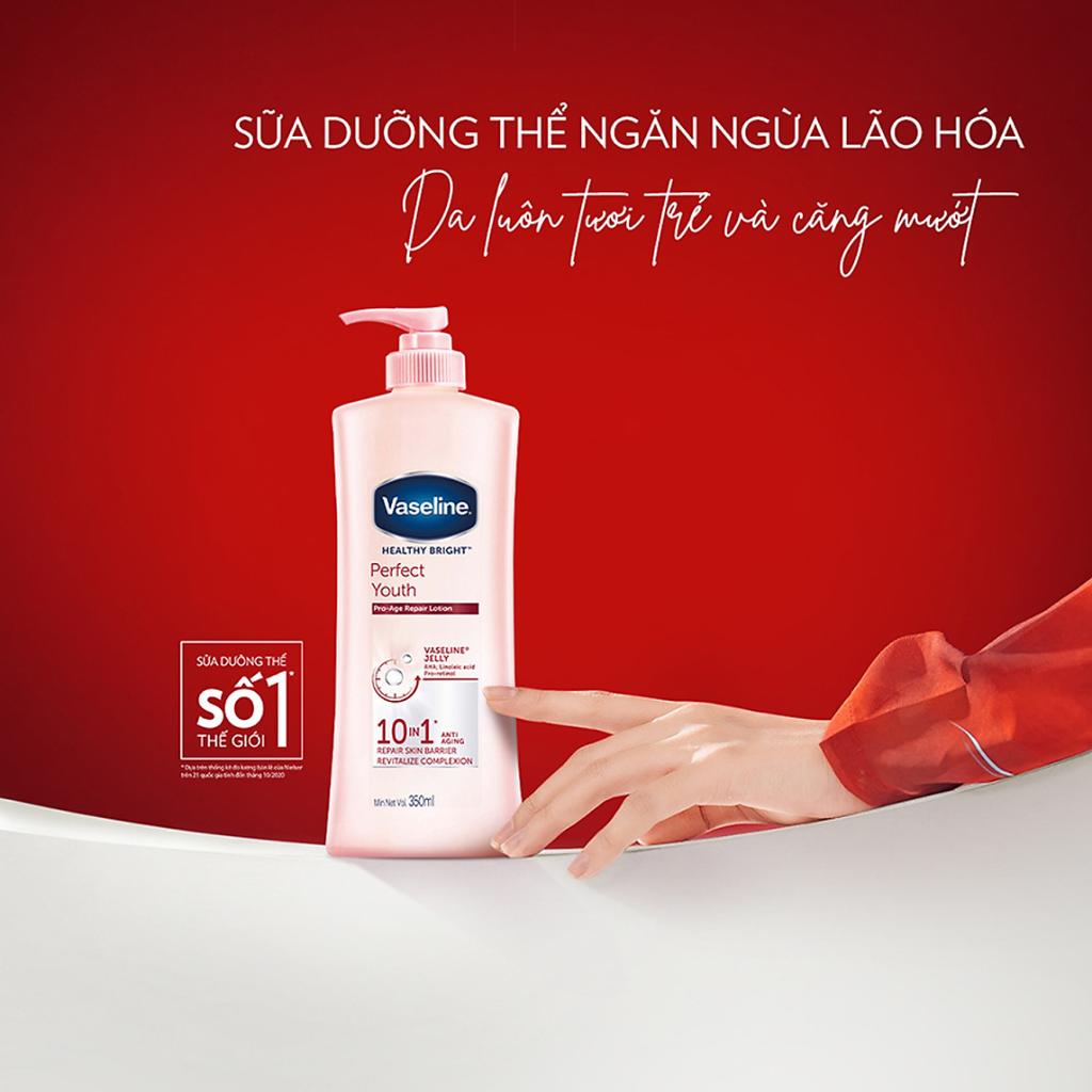 Dưỡng Thể Ngăn Ngừa Lão Hoá Vaseline Perfect Youth Pro-Age Repair 350ml