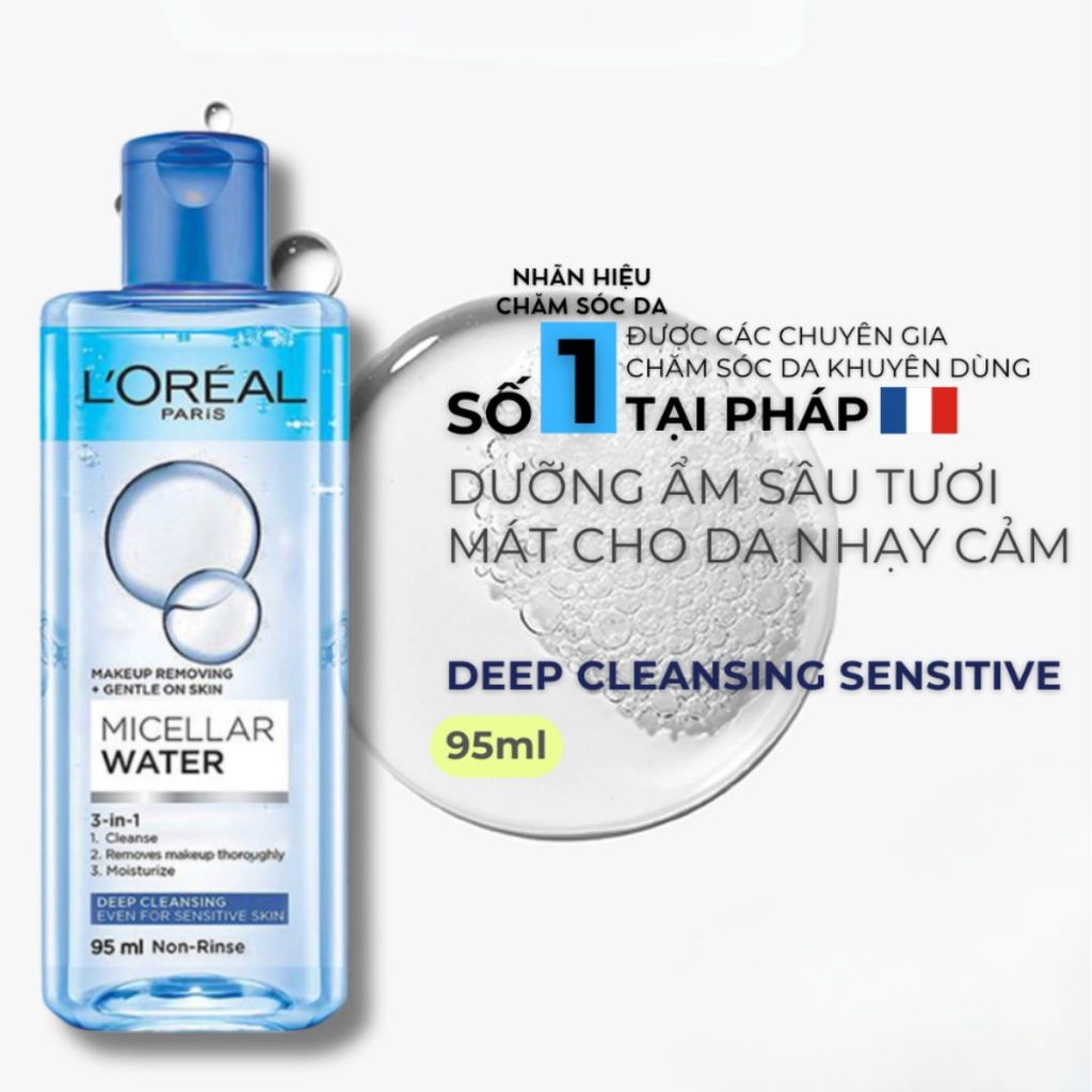 [MINI] Nước Tẩy Trang Sạch Sâu L'Oreal Paris Micellar Water 3-in-1 95ml