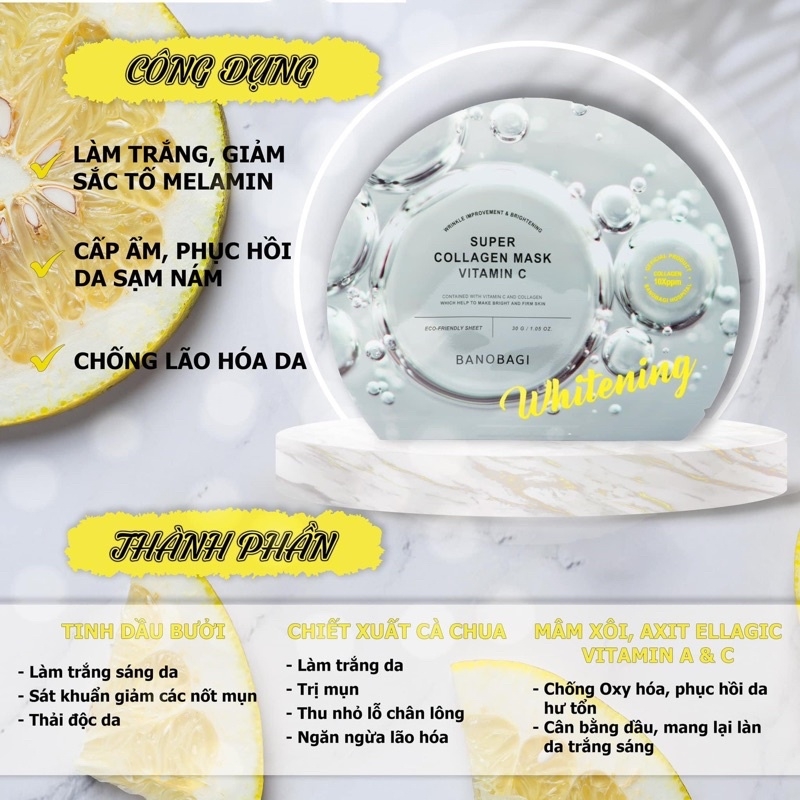 Mặt Nạ Banobagi Super Collagen Mask Wrinkle Improvement & Brightening 30g