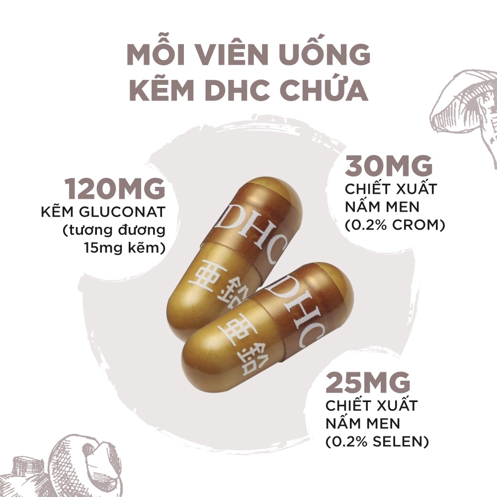 Viên Uống Bổ Sung Kẽm ZinC DHC Nhật Bản Gói 60 viên (60 ngày)