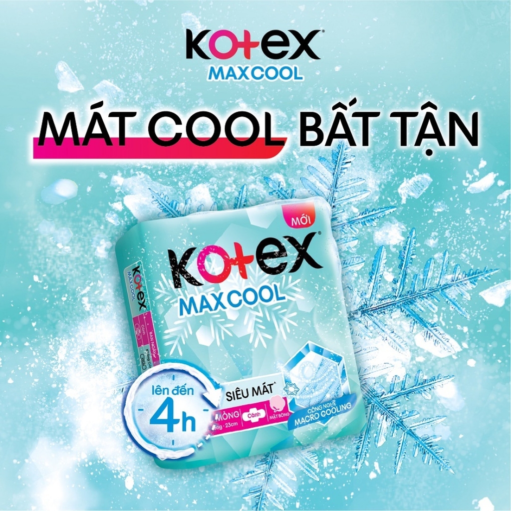 Băng Vệ Sinh Kotex Max Cool Siêu Mỏng Cánh Gói 8 Miếng