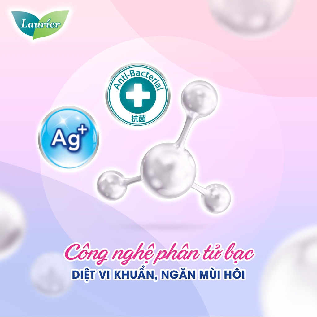 Băng Vệ Sinh Laurier Active Fit Phân Tử Bạc 2 Tác Động 18 Miếng