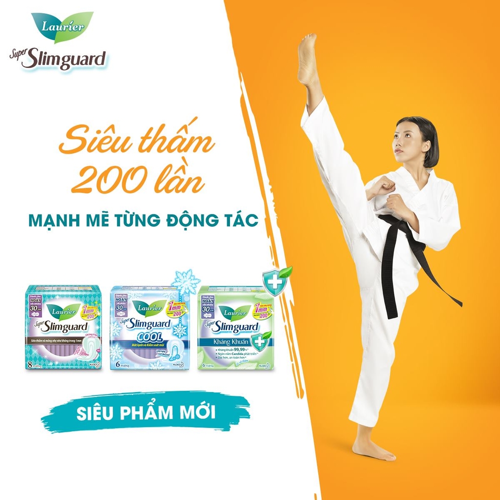 Băng Vệ Sinh Laurier Super SLimguard Siêu Mỏng Bảo Vệ 1mm 22.5cm 20 Miếng