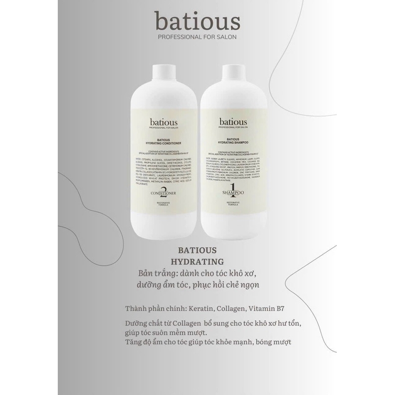 Bộ Gội Xả Cao Cấp Tại Các Salon Batious Professional For Salon 500ml