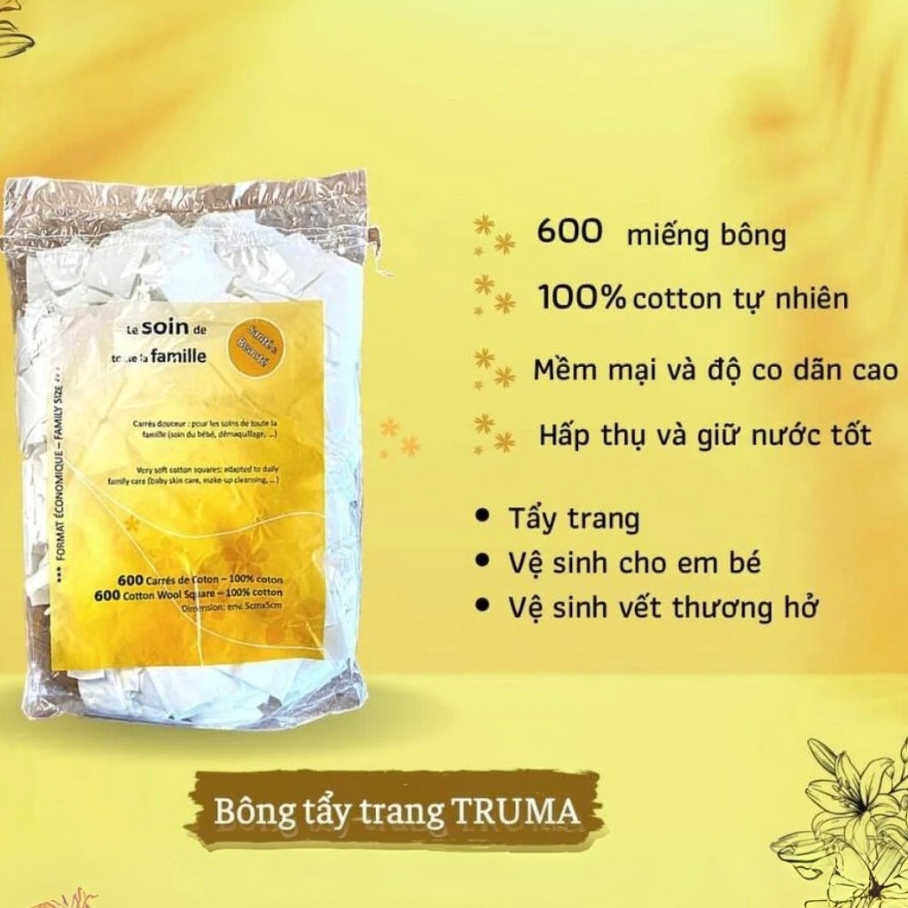 Bông Tẩy Trang Truma 600 Miếng