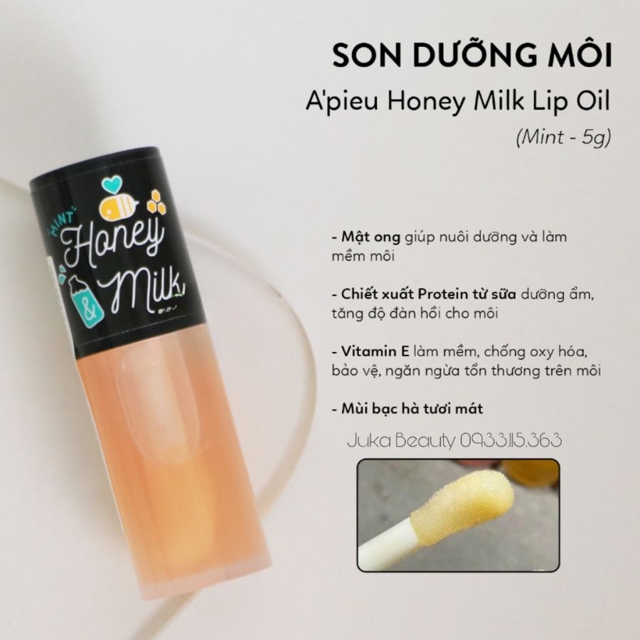 Dầu Dưỡng Môi Mật Ong Apieu Honey & Milk Lip Oil 5g