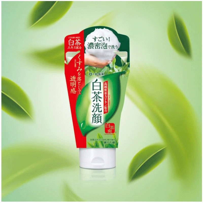 Kem Rửa Mặt Shirochasou Rohto Chiết Xuất Trà Trắng White Tea Face Wash 120g