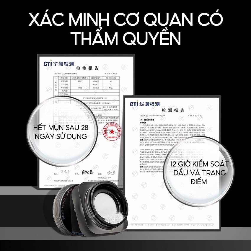 Phấn Bột Kiềm Dầu, Chống Nước, Chống Mồ Hôi Carslan Soft Focus Make-Up Powder 8g