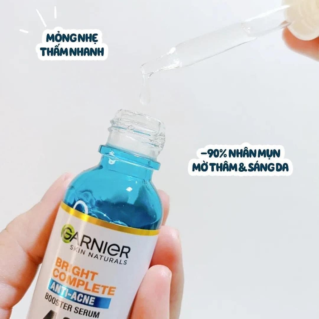 Tinh chất Giảm Mụn Mờ Thâm Cho Da Dầu Mụn Garnier Skin Naturals Bright Complete Anti - Acne Booster Serum 30ml